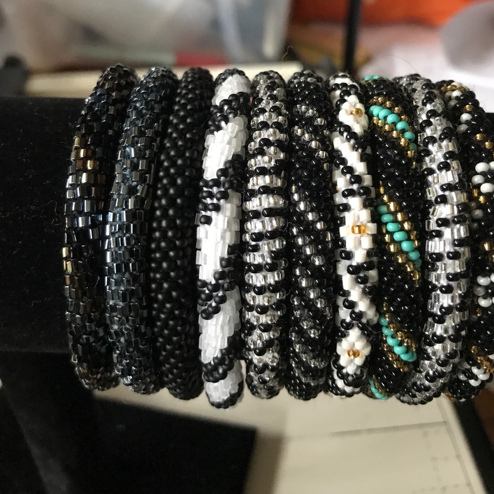 Rolls on beaded bracelets